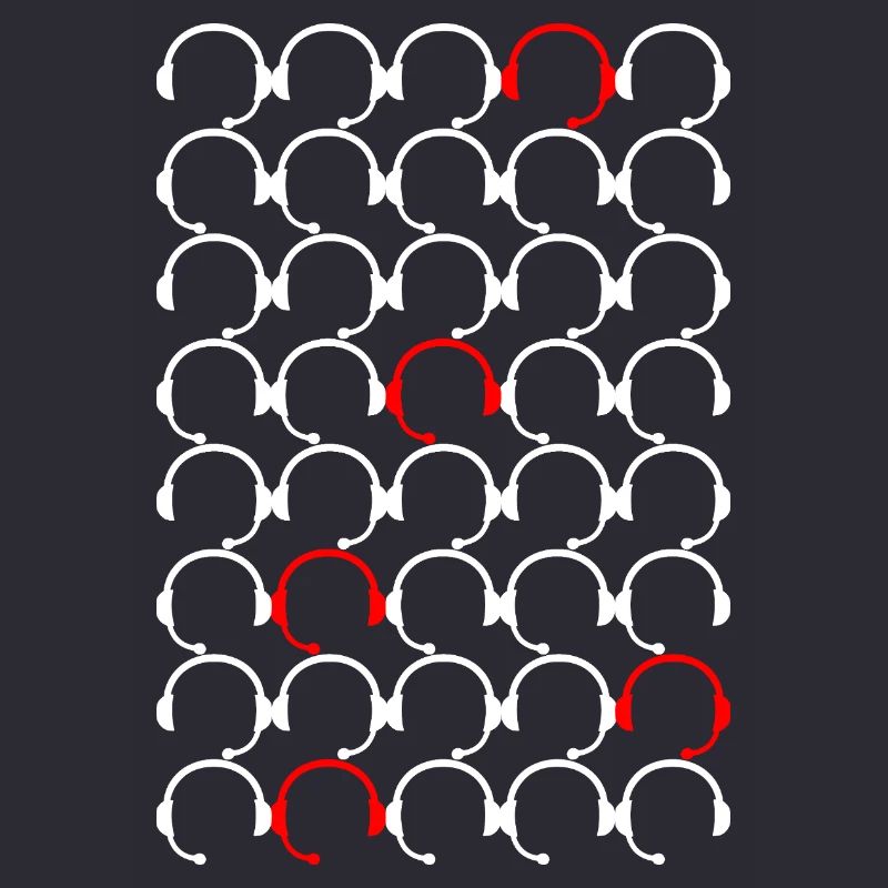 Headset pattern with red accents