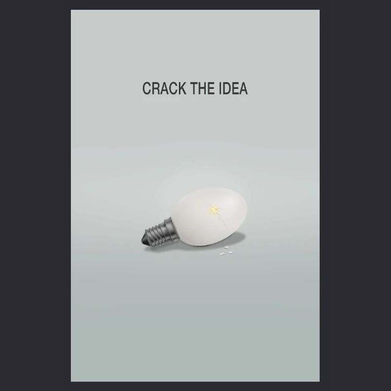 Affiche de pensée créative Crack The Idea