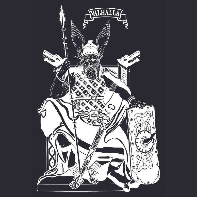 Odin on throne white