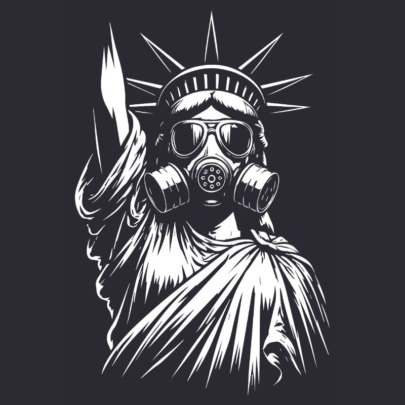 Freiheitsstatue mit Gasmasken-Design