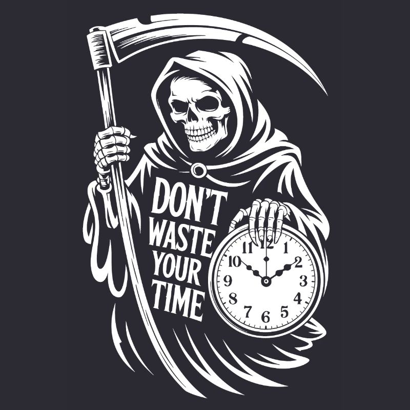 Grim Reaper Clock – Don't Waste Time Motif