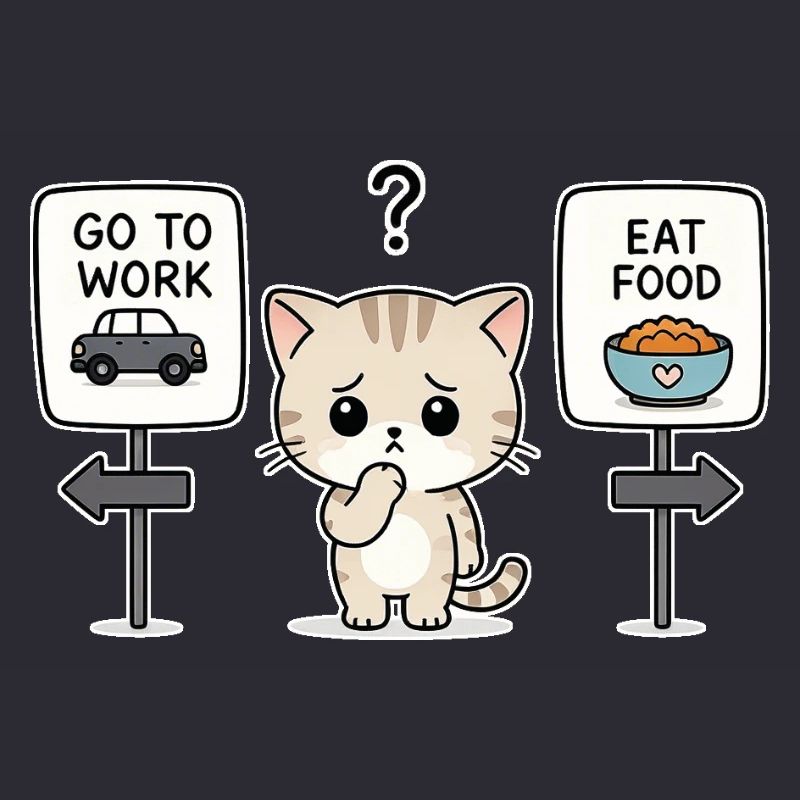 Katzendilemma: Arbeit oder Mahlzeit