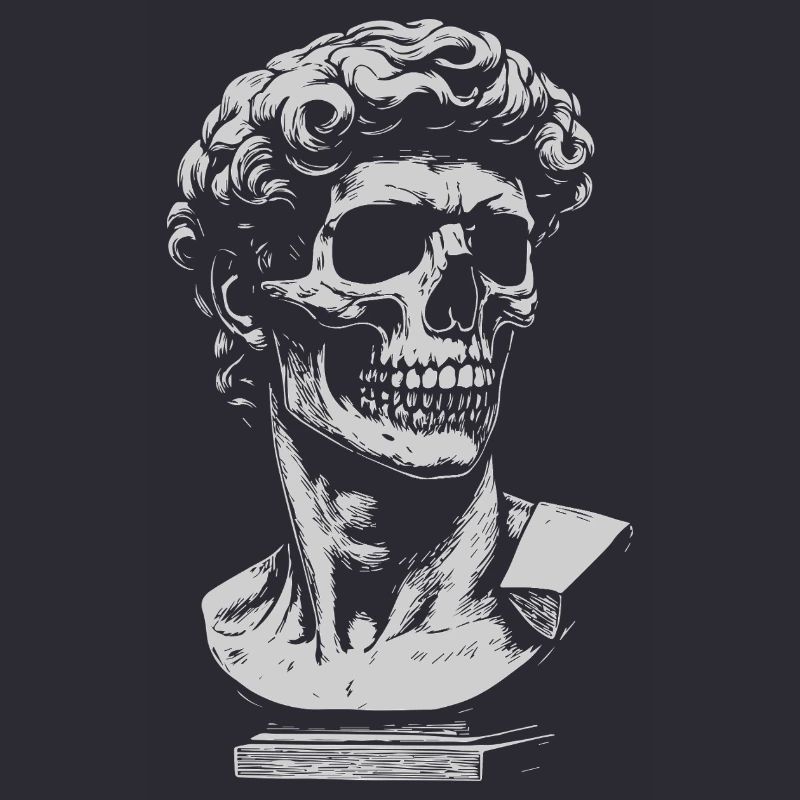 Illustration du buste de crâne de David Michelangelo