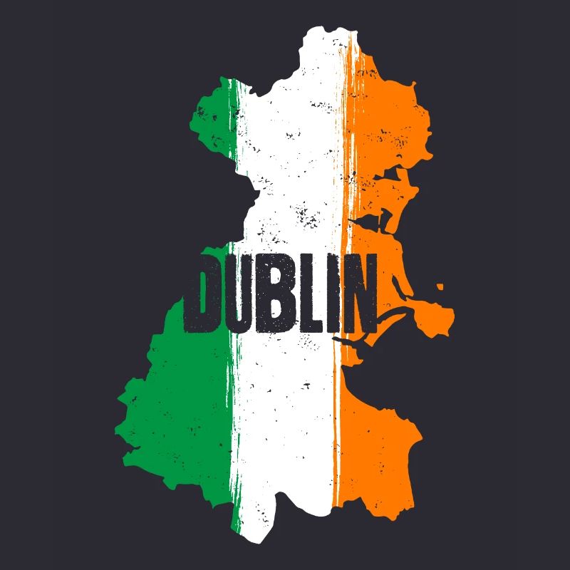 | du comté de Dublin, Irlande Contour de la carte du drapeau