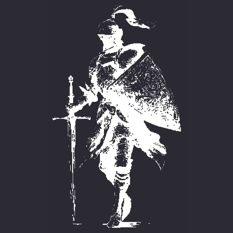 Chevalier Silhouette avec épée et cape