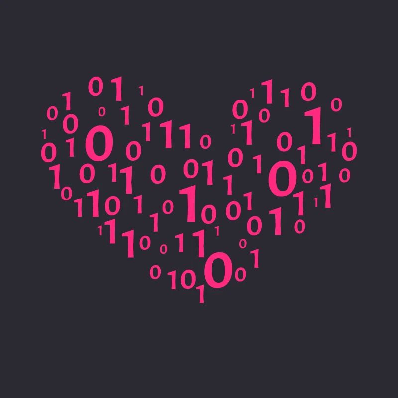Heart Binary Coding Computer Science Gift