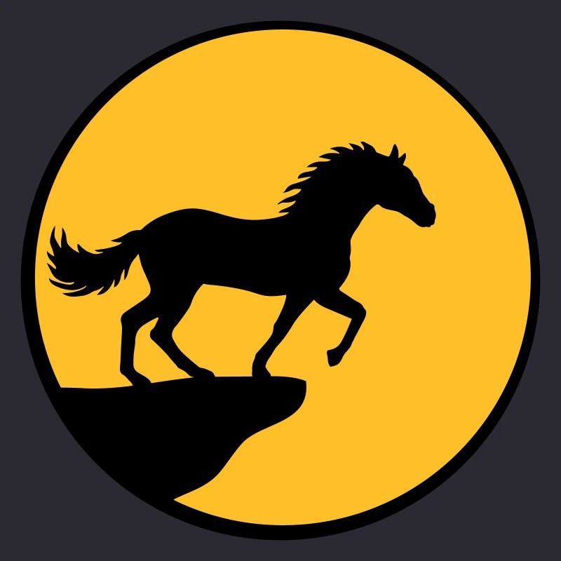 Stehendes Pferd Klippe Mond