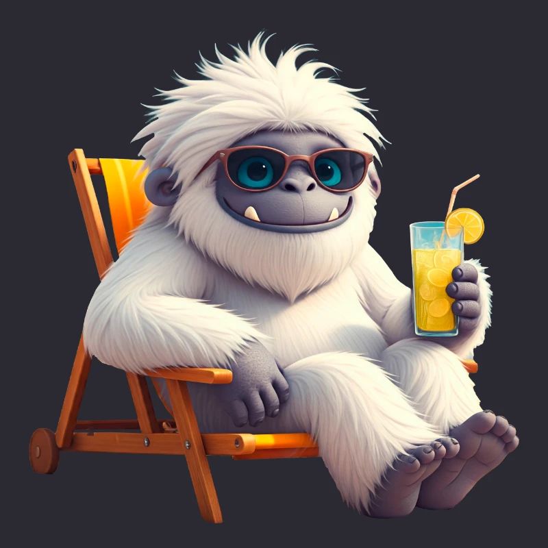 Yeti Monster dans une chaise longue