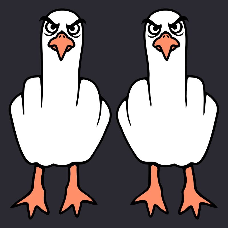 2 Seagulls Middle Finger Insult Stinkfinger Team