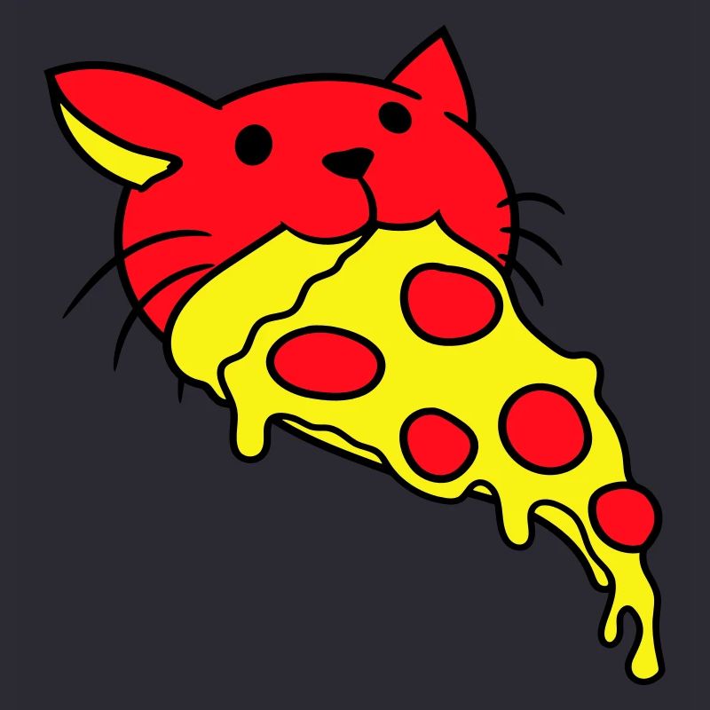 Chat mangeant du salami Pizza Faim Restauration rapide
