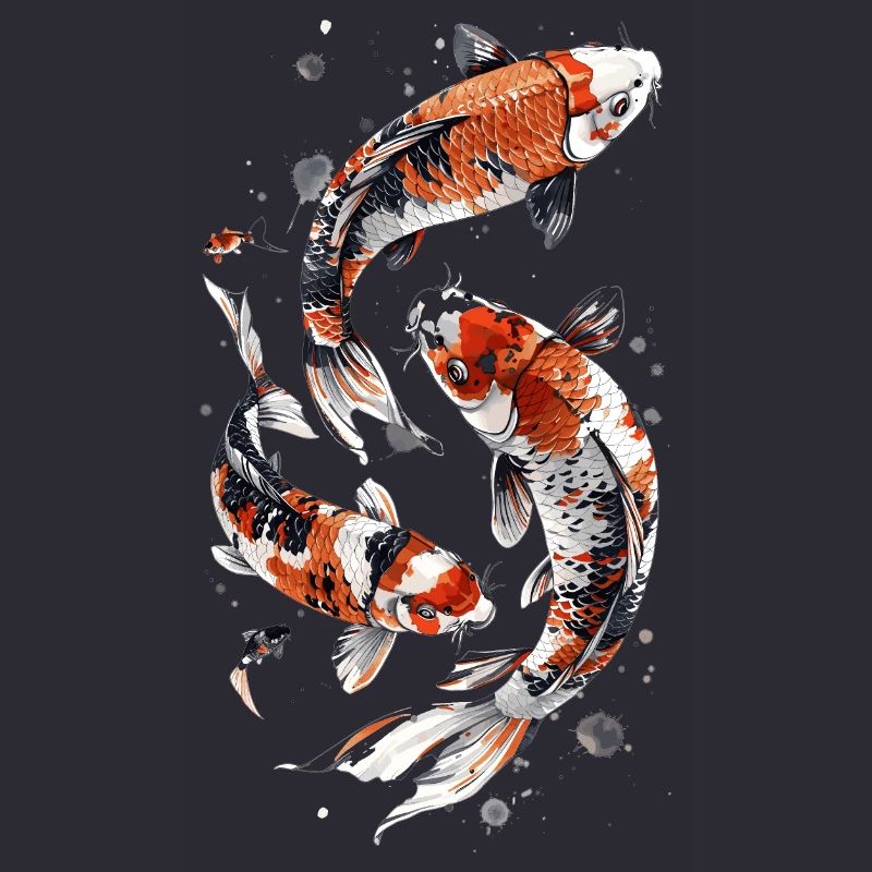Conception astucieuse de poisson Koi, conception élégante de Koi