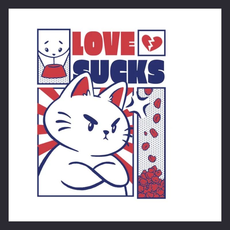 Mutige Katze mit Liebe ist Statement