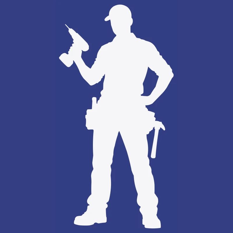 Craftsman silhouette with tools