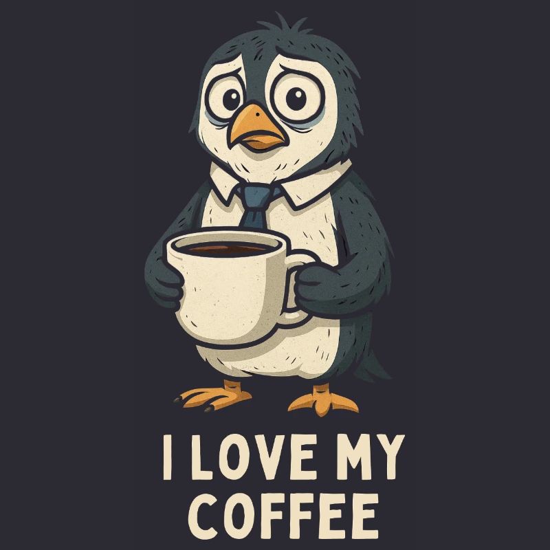 Kaffeepinguin liebt Kaffee
