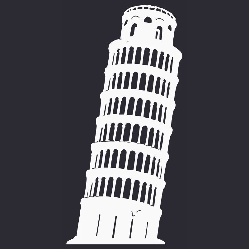 Pisa Tower Silhouette Monochrome