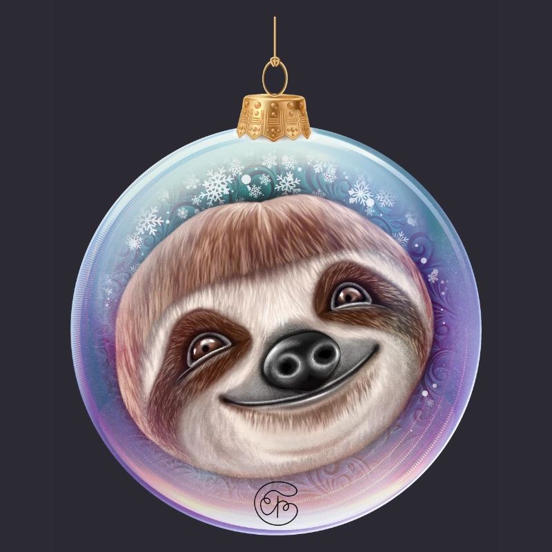Weihnachten Faultier Weihnachtskugel Santa