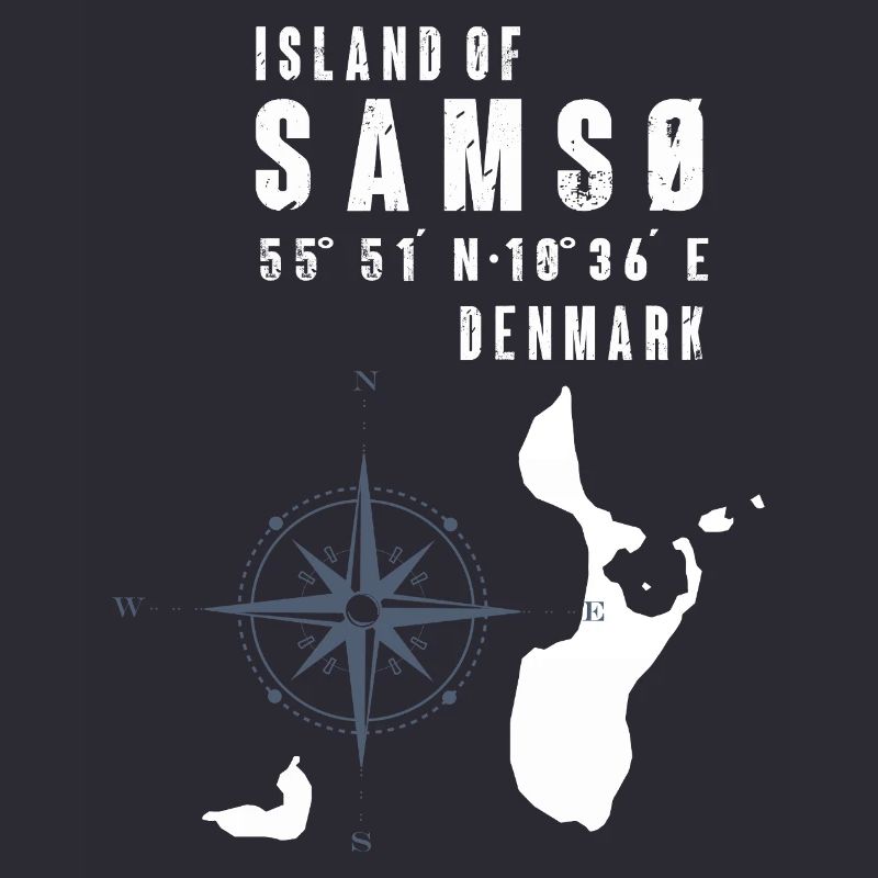 Samsø Samsoe Inselumriss Kompass