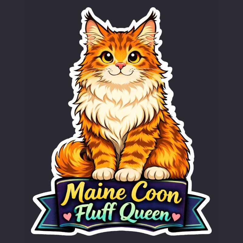 Maine Coon Fluff Queen Katze Design