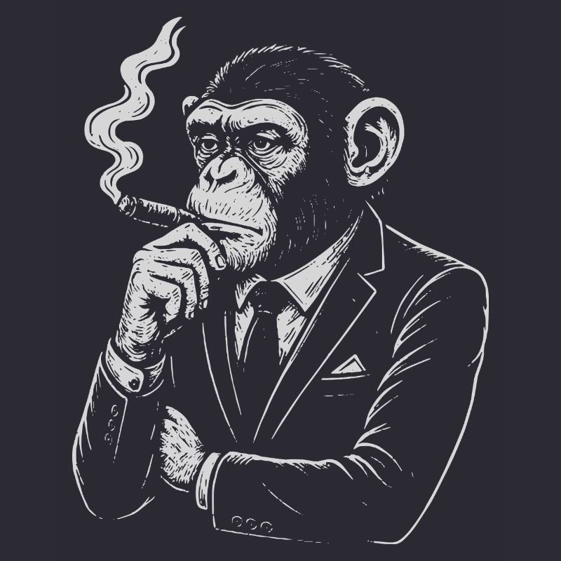 Cigar Monkey in Suit Retro