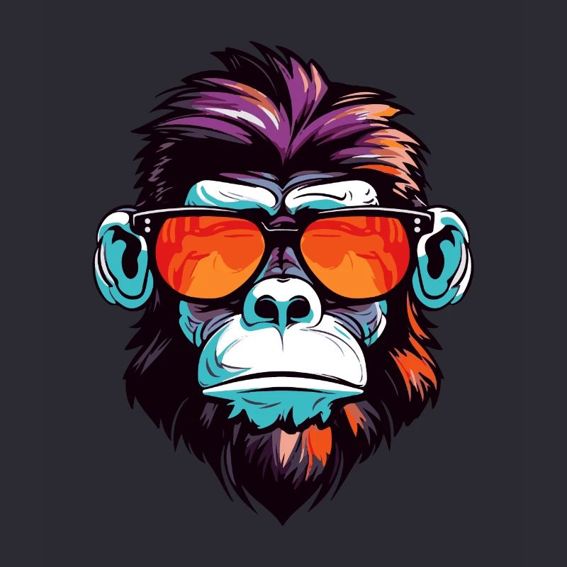 Affe Kopf Porträt Cool