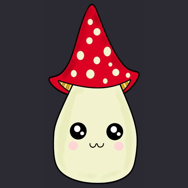 Kawaii Mushroom Toadstool cute red with face