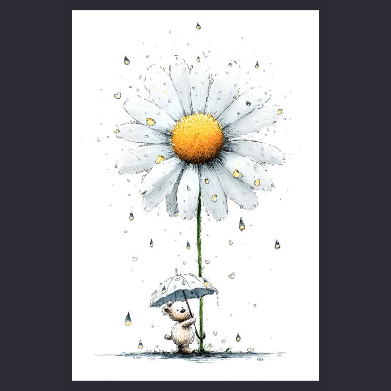 Gänseblümchen Bär mit Regenschirm
