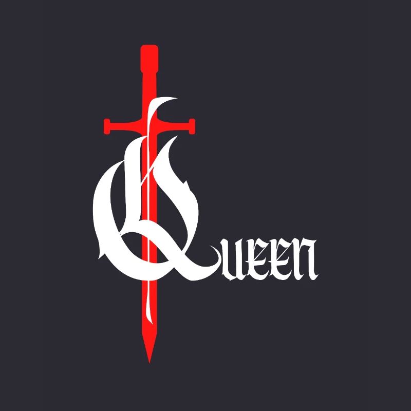 Gothic Queen Design mit Schwert mit weißem Text