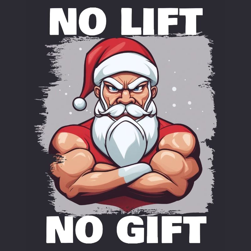 Père Noël Bodybuilder Pas d’ascenseur Pas de cadeau