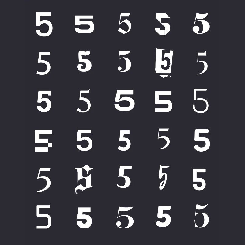Number Five Grid Pattern
