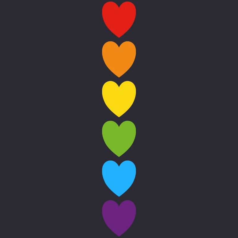 Pride rainbow hearts