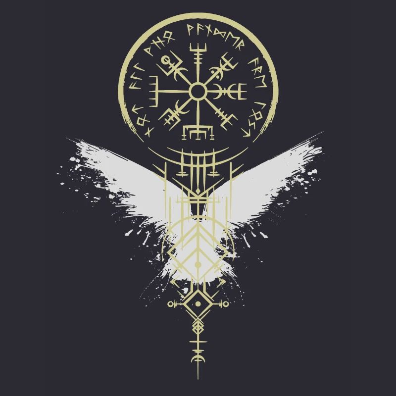 Wikinger - Vegvísir - Rabe - Kompass - Runen