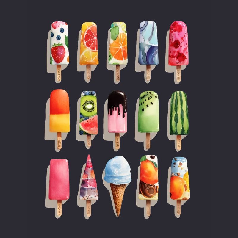 Saveurs de crème glacée colorées