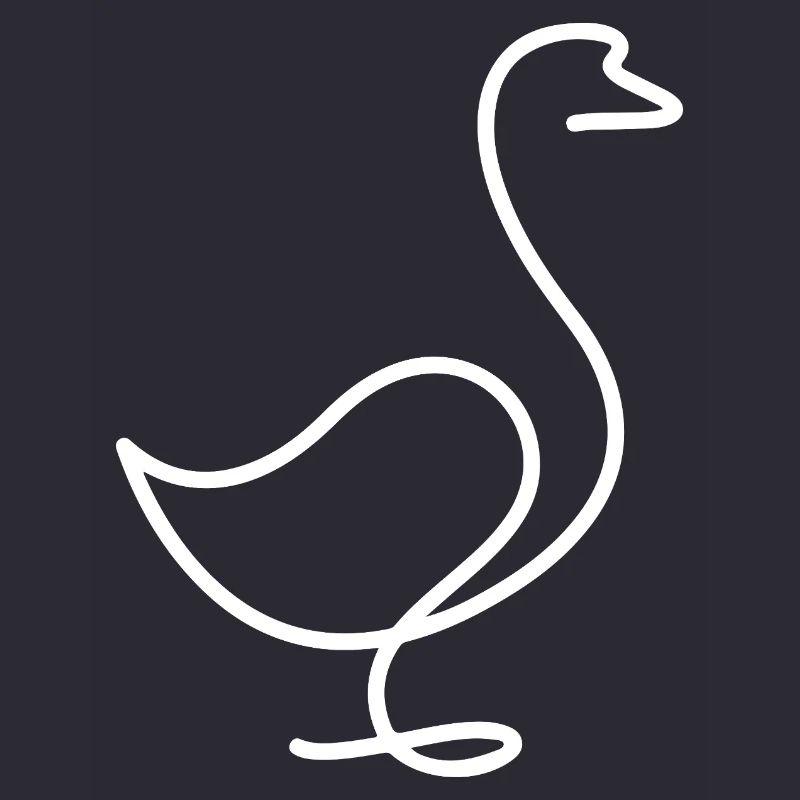 Ente oder Gans Skizze – minimalistisches Motiv