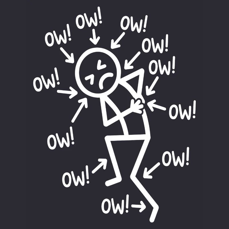 Sympathischer Stickman oder lustige Schmerzgrafik