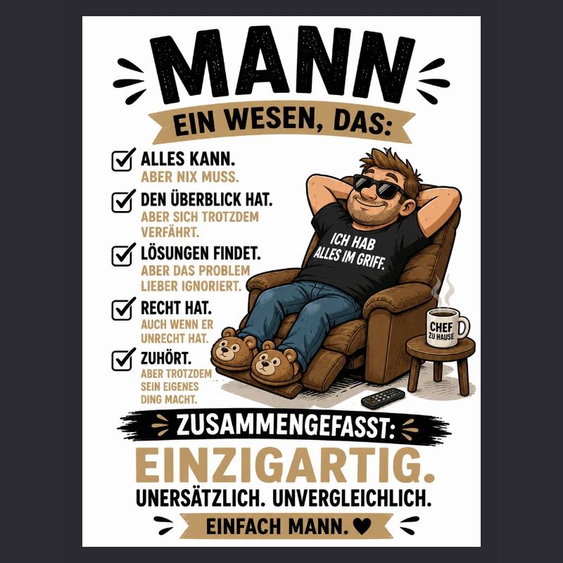 Mann: Einzigartig, unverwechselbar
