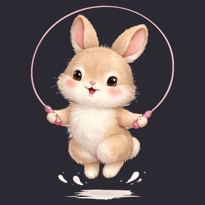 Mignonne corde de saut en forme de lapin