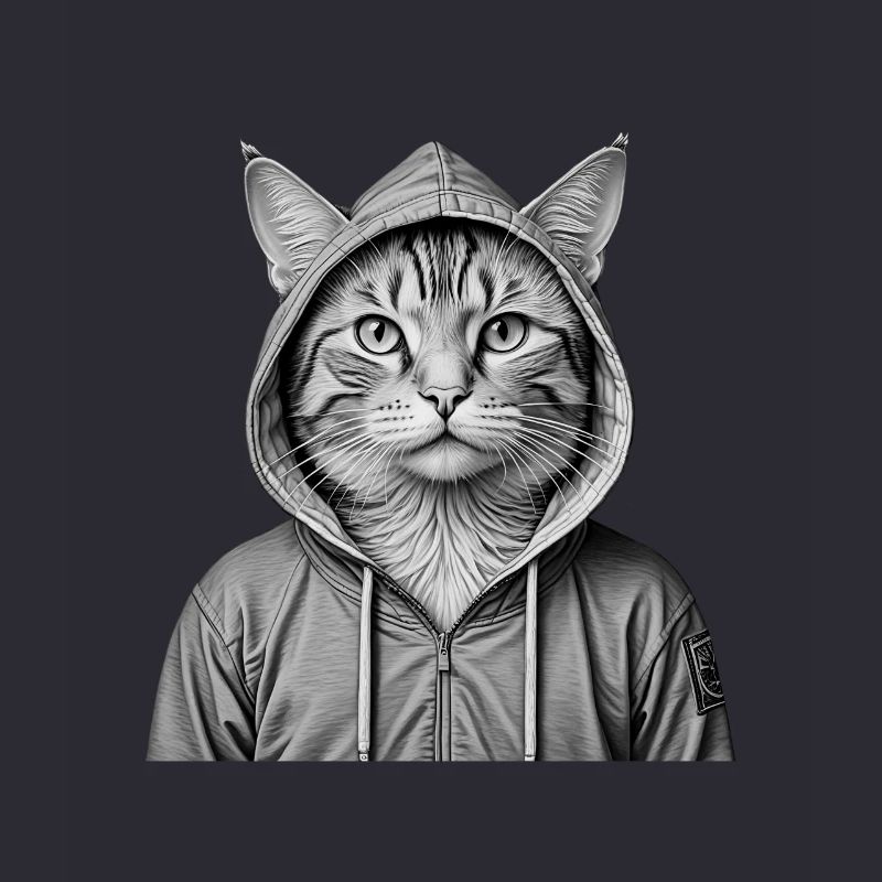 Coole Katze mit Kapuzenpullover
