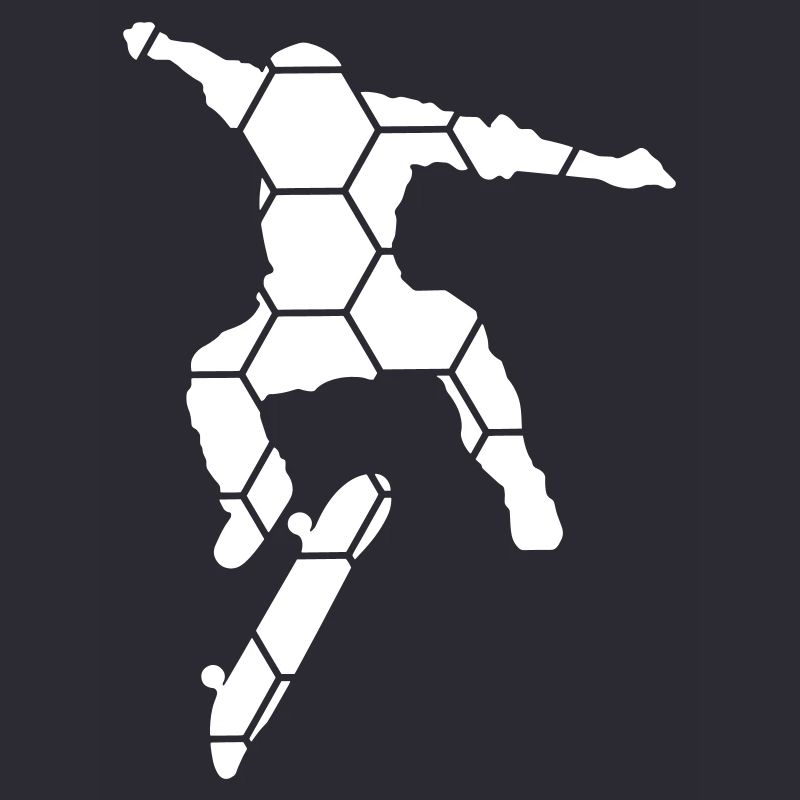 Skateboard silhouette with honeycomb pattern