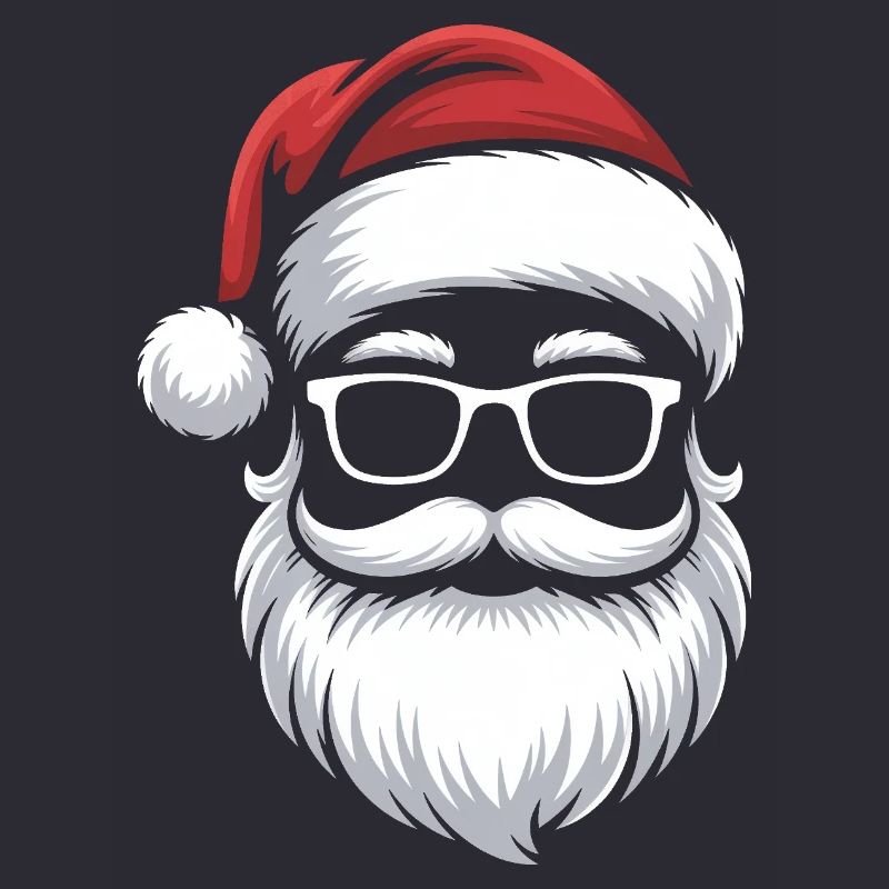 Weihnachtsmann mit Schnurrbart Brille
