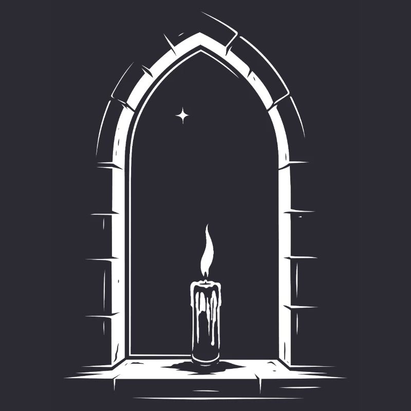 Imbolc candle in the window