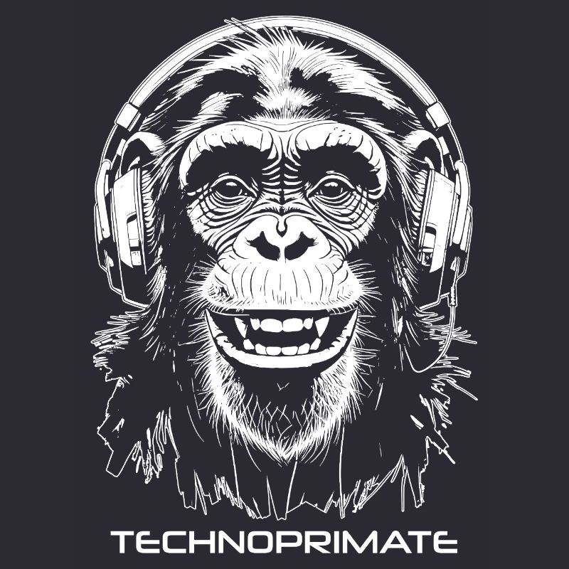 Techno Primate Headphone Ape Art #2 White
