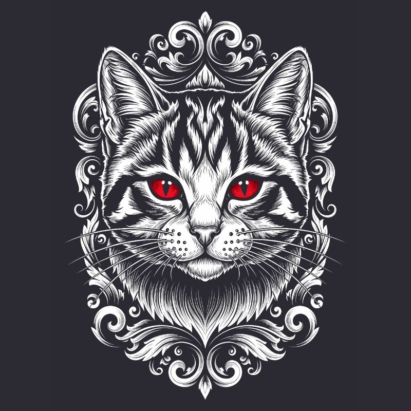 Gothic Katze mit lila Augen - Süßes Kätzchen