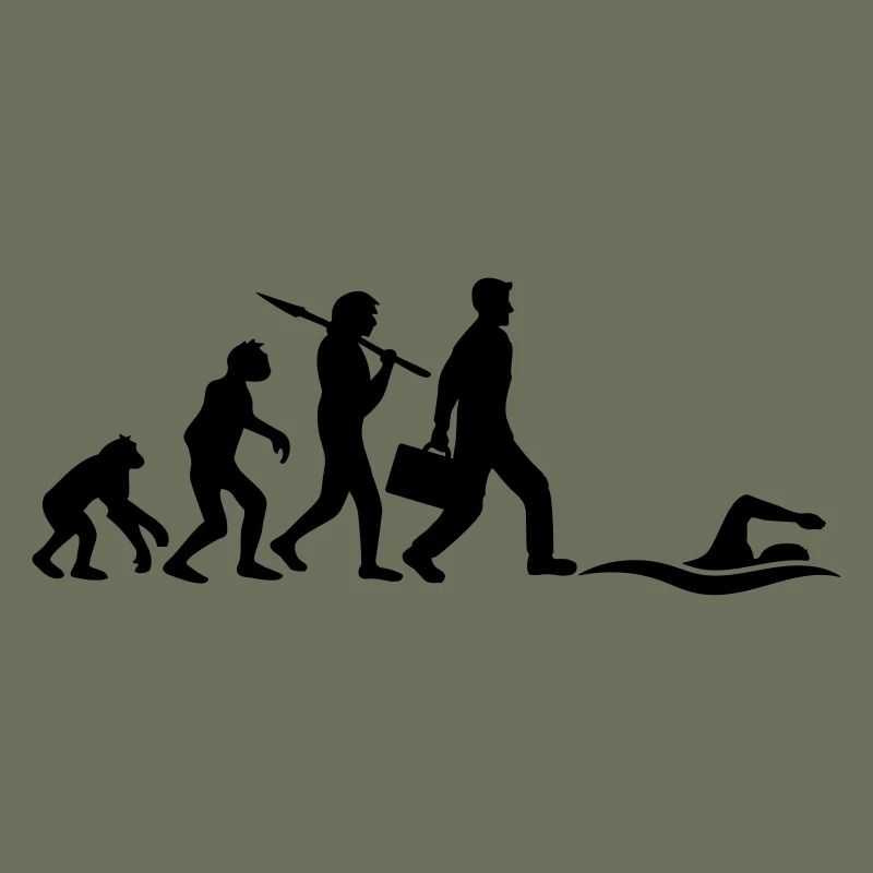 développement de l'évolution né pour nager logo s