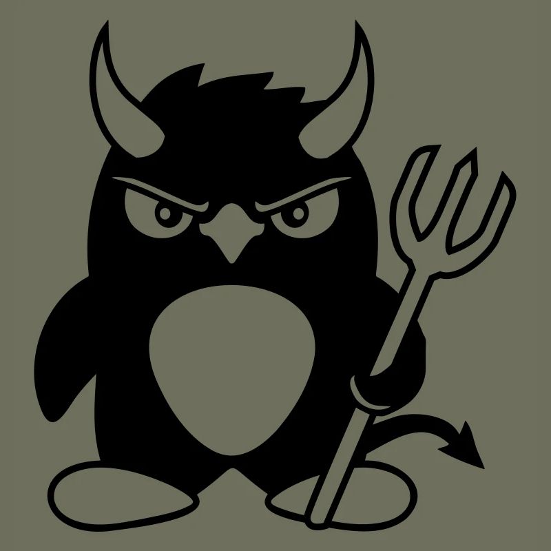 Penguin Devil Horns Trident Hell Evil Satan