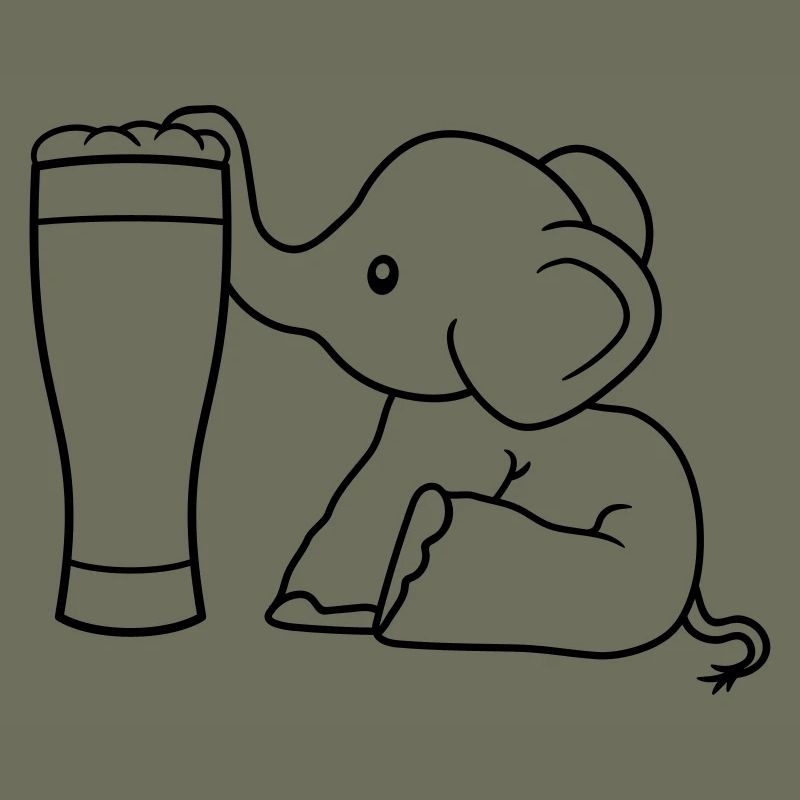 alcohol elephant beer suck drink thirst drunk