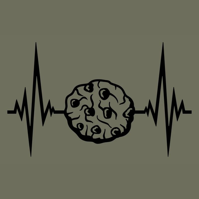 frequency heartbeat pulse cookie biscuit chocolate delicious