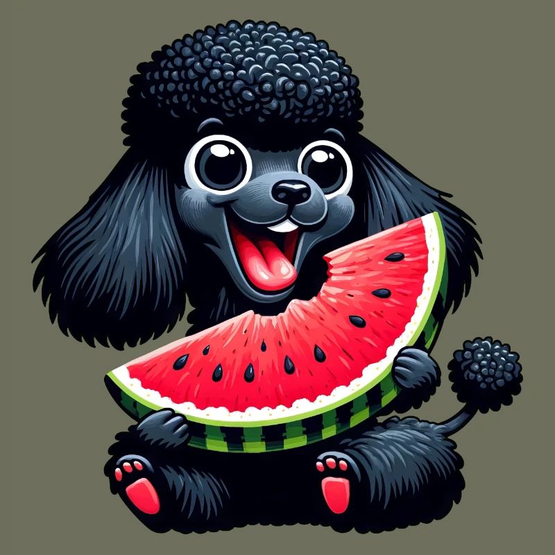 Caniche avec un design d’été de pastèque