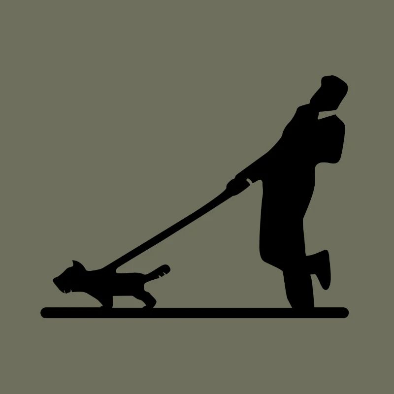 Dog pulls on a leash