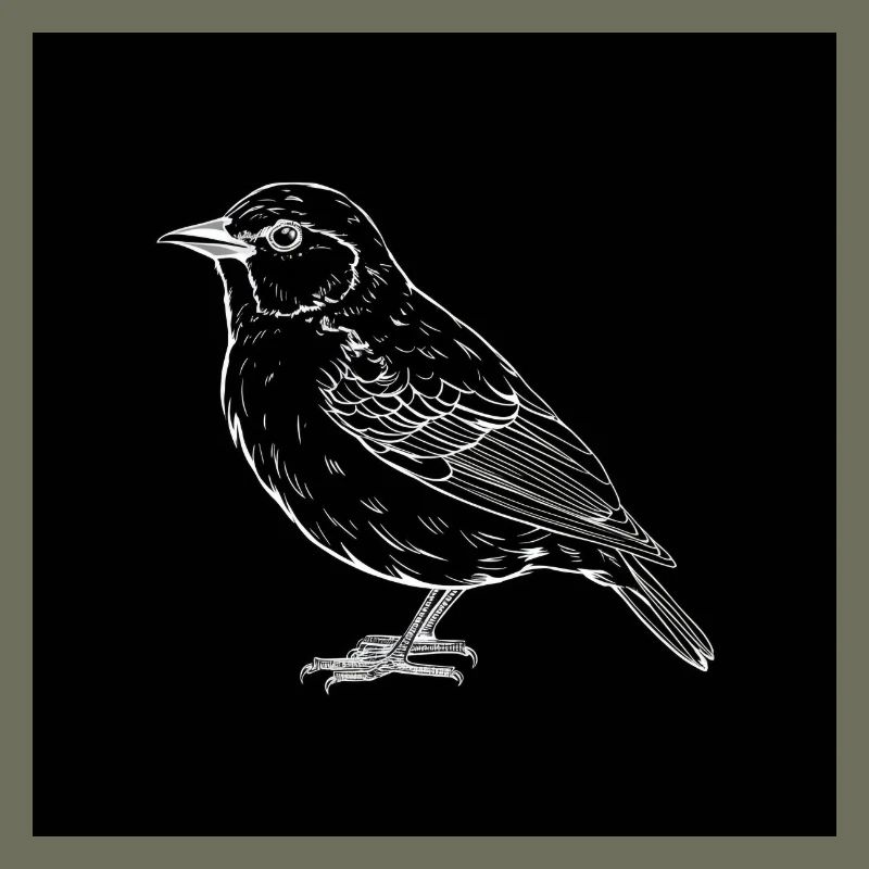 Vogel, schwarz-weiß