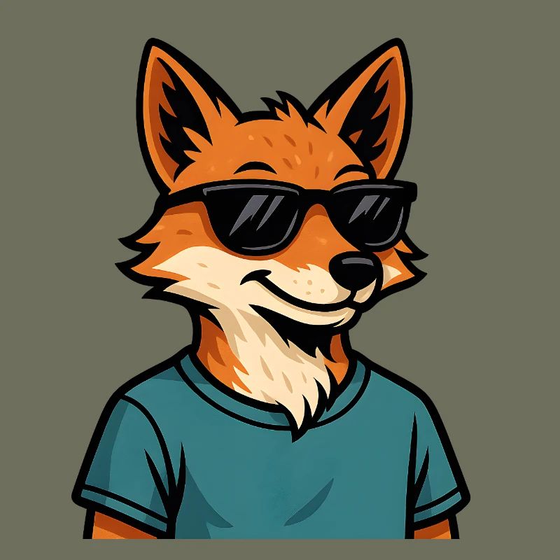 Comic-Fuchs mit Sonnenbrille
